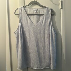 Nine West Light Blue/White Tank Blouse 1X